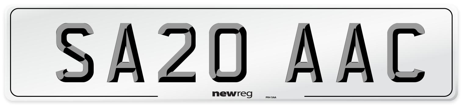 SA20 AAC Number Plate from New Reg